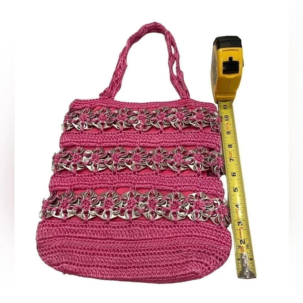 Handmade Aluminum Soda Pop Tab Pink Crocheted Purse Upcycled